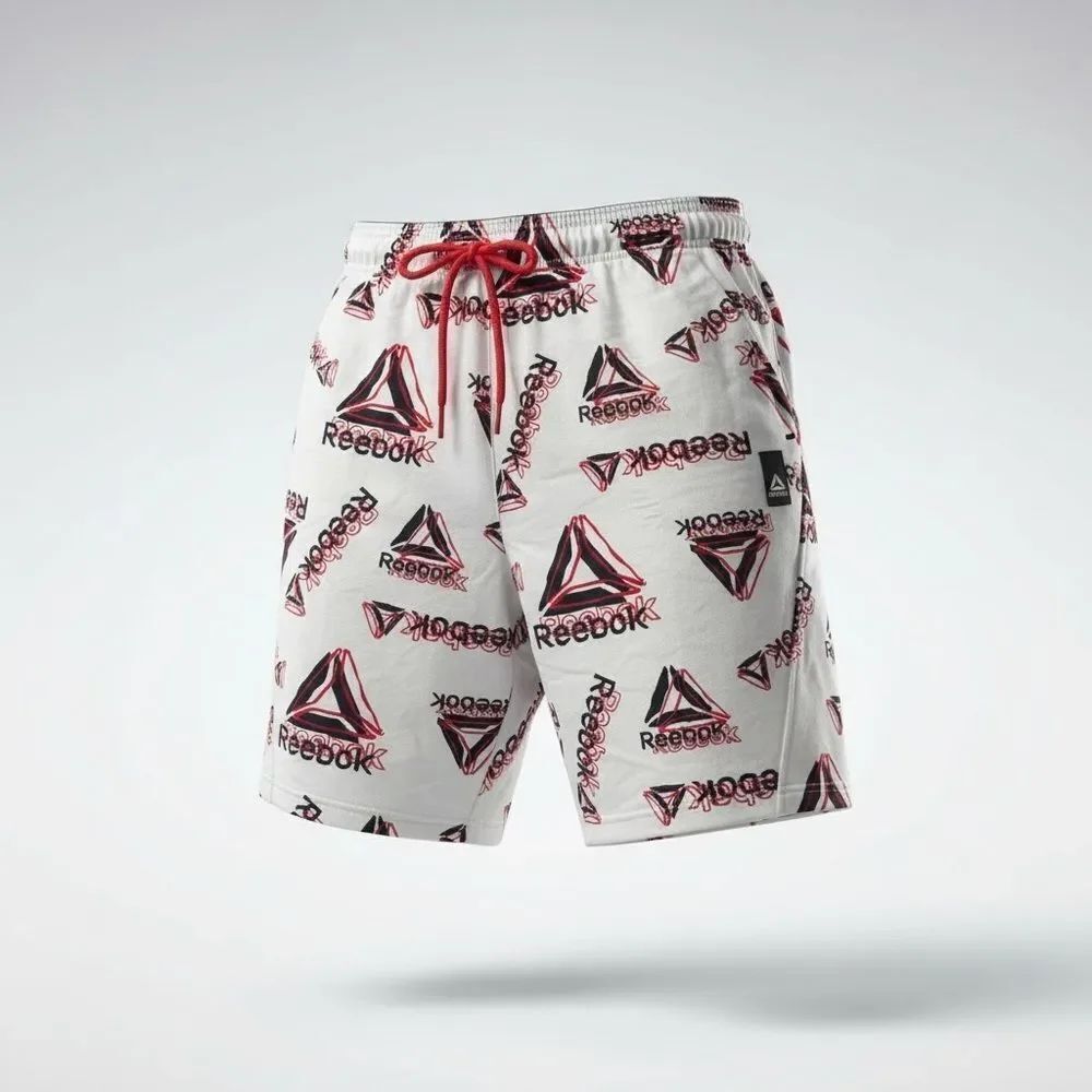 Reebok Logo Print Athletic Shorts | Men’s XL | 10” Inseam | Drawstring